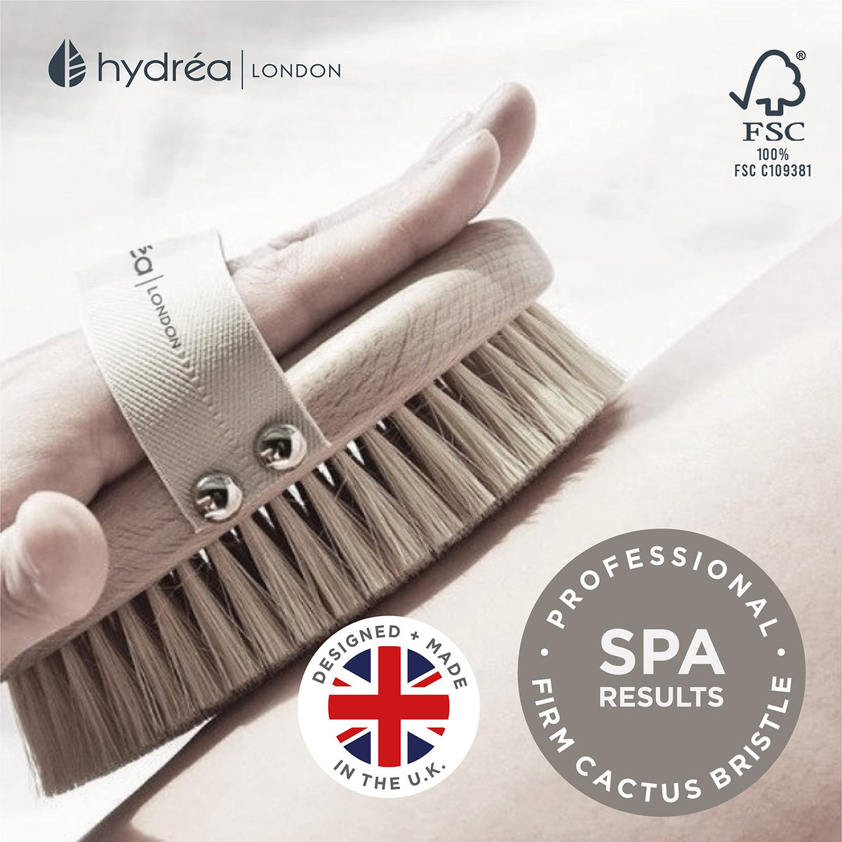 Hydrea London cellulite-aware use may improve appearance with consistent brushing.