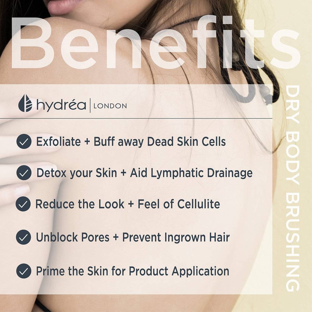 Hydrea London vegan cactus bristle brush for chemical-free skin care.