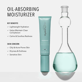 HydroPeptide AquaBoost label front shows clarifying benefits for oily skin.
