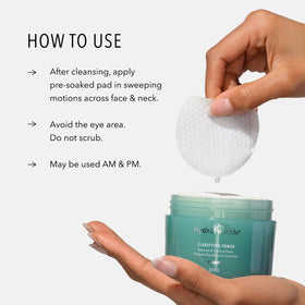 HydroPeptide Clarifying Toner Pads close-up of label with peptide technology.