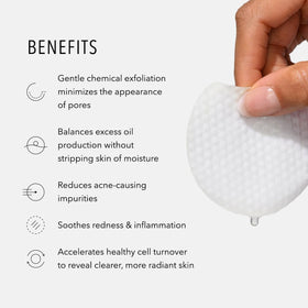 HydroPeptide Clarifying Toner Pads pack shot highlighting value and 60 pads.
