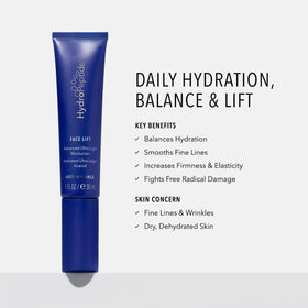 HydroPeptide Face Lift cream texture close-up showing fast absorption and smoothness.