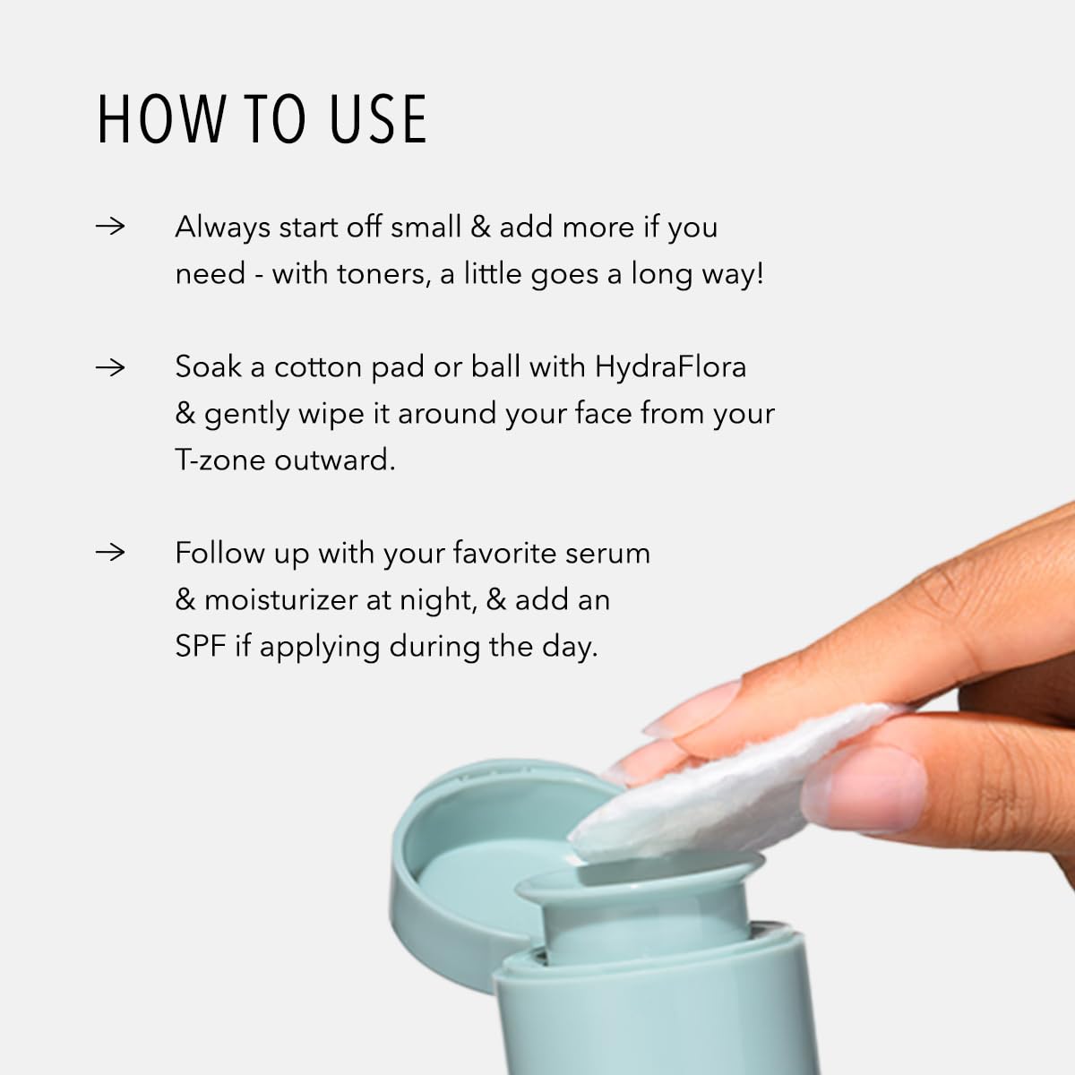 HydroPeptide HydraFlora toner application swatch demonstrates smoothing texture for dry skin
