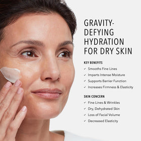 HydroPeptide Power Lift cream texture swatch on skin for smoothing benefits.