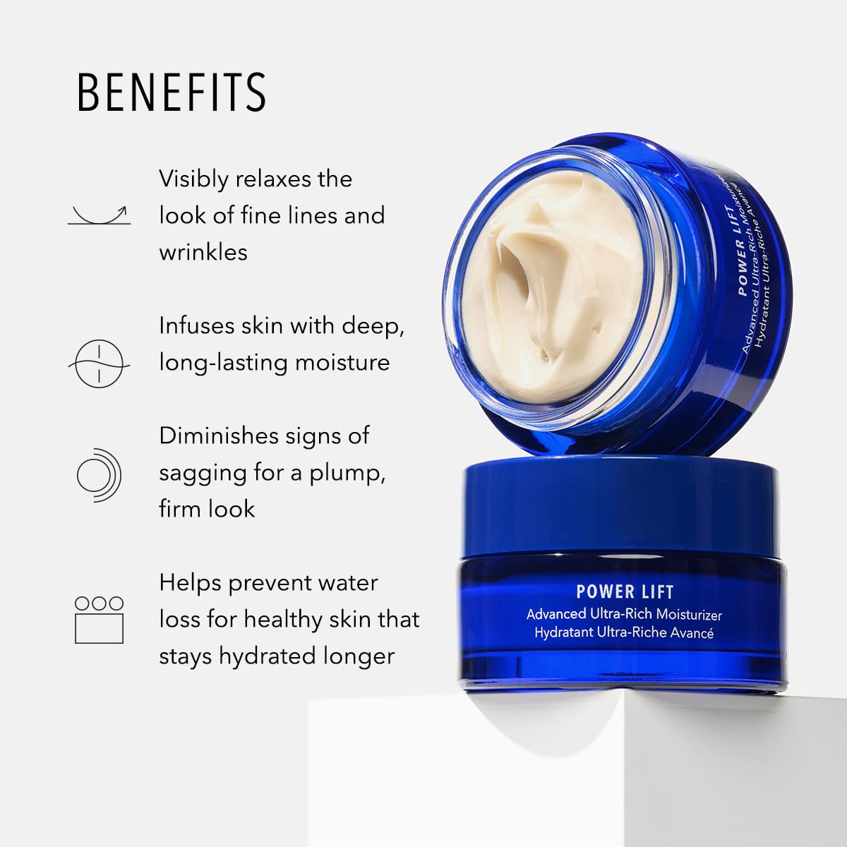 HydroPeptide Power Lift jar close-up highlighting rich, non-greasy moisture.