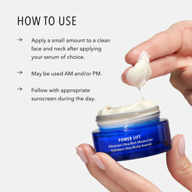 HydroPeptide Power Lift swatch on hand suggests fast-absorbing hydration.
