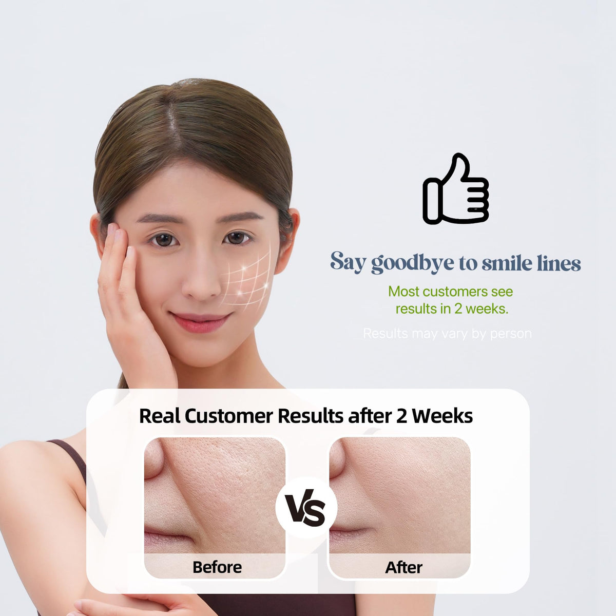 HYDROSMOOTH Patch Application On Face — easy placement around the mouth area for targeted care.
