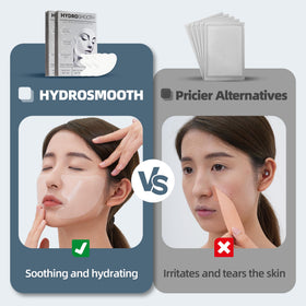 HYDROSMOOTH Peptide Ingredients Closeup — highlights Vitamin B3, HA, and peptides for nourishing care.