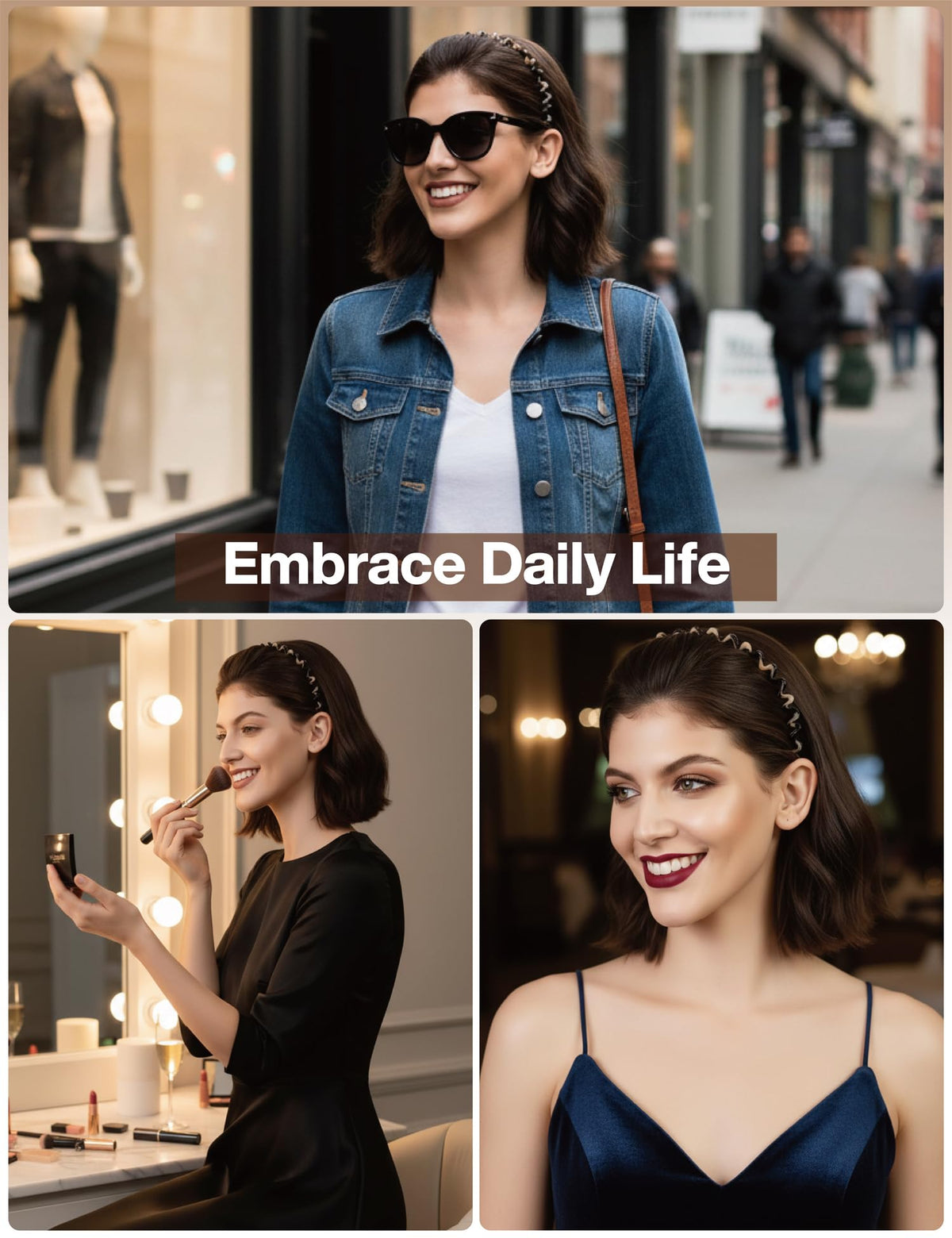 HYFEEL Wavy Headbands styled with outfits, simple yet chic daily accessory.