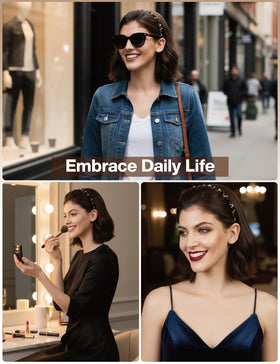 HYFEEL Wavy Headbands styled with outfits, simple yet chic daily accessory.