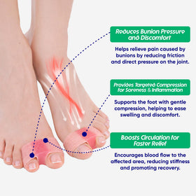 Hyggear Bunion Corrector pink breathable fabric keeps feet dry.