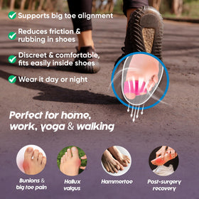 Hyggear Bunion Corrector pink washable design for repeated use.