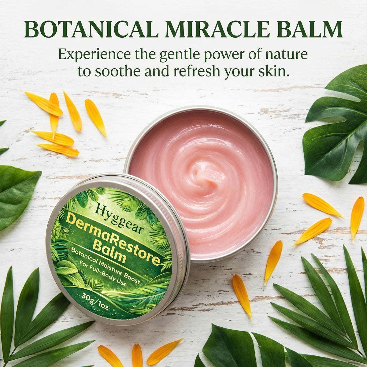 Applying HYGGEAR Miracle Balm on forearm for quick hydration and massage.