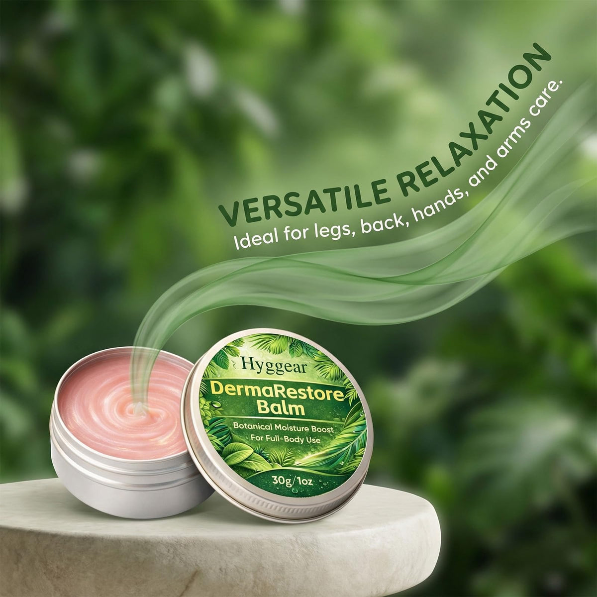 Tired feet benefiting from HYGGEAR Miracle Balm's deep moisturization.
