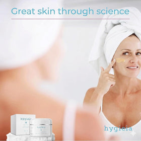 Hygieia+ retinol cream on neck and décolletage area for even tone