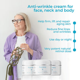 Hygieia+ encapsulated 2% retinol cream side jar view highlighting compact packaging