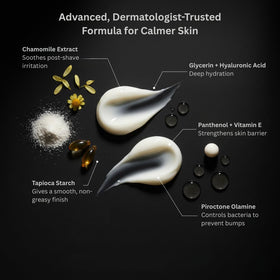 HygieneLab After Shave ingredients panel emphasizes panthenol and tocopherol for skin comfort