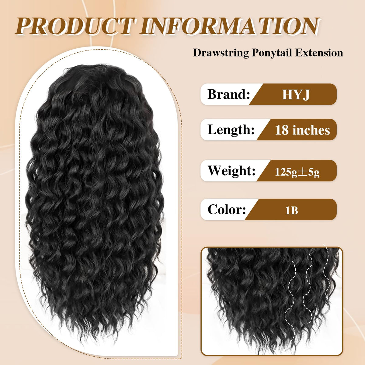 HYJ curly ponytail extension with soft texture for stylish looks