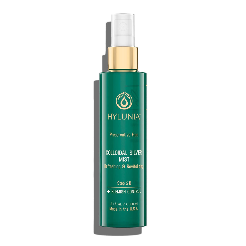 Hylunia Colloidal Silver Mist Toner bottle ready for a hydrating spritz.
