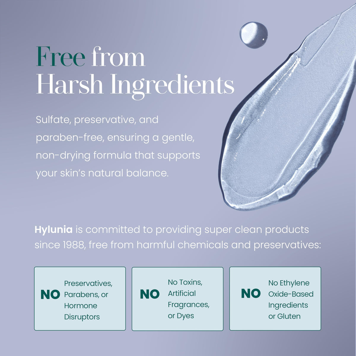 Hylunia cleansing gel removes makeup while maintaining balanced hydration.