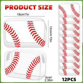 HYMENEX baseball makeup bag side view highlighting portable size for travel.