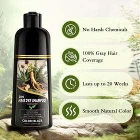 Hynqor dye shampoo applied on dry hair for simple 15-minute color