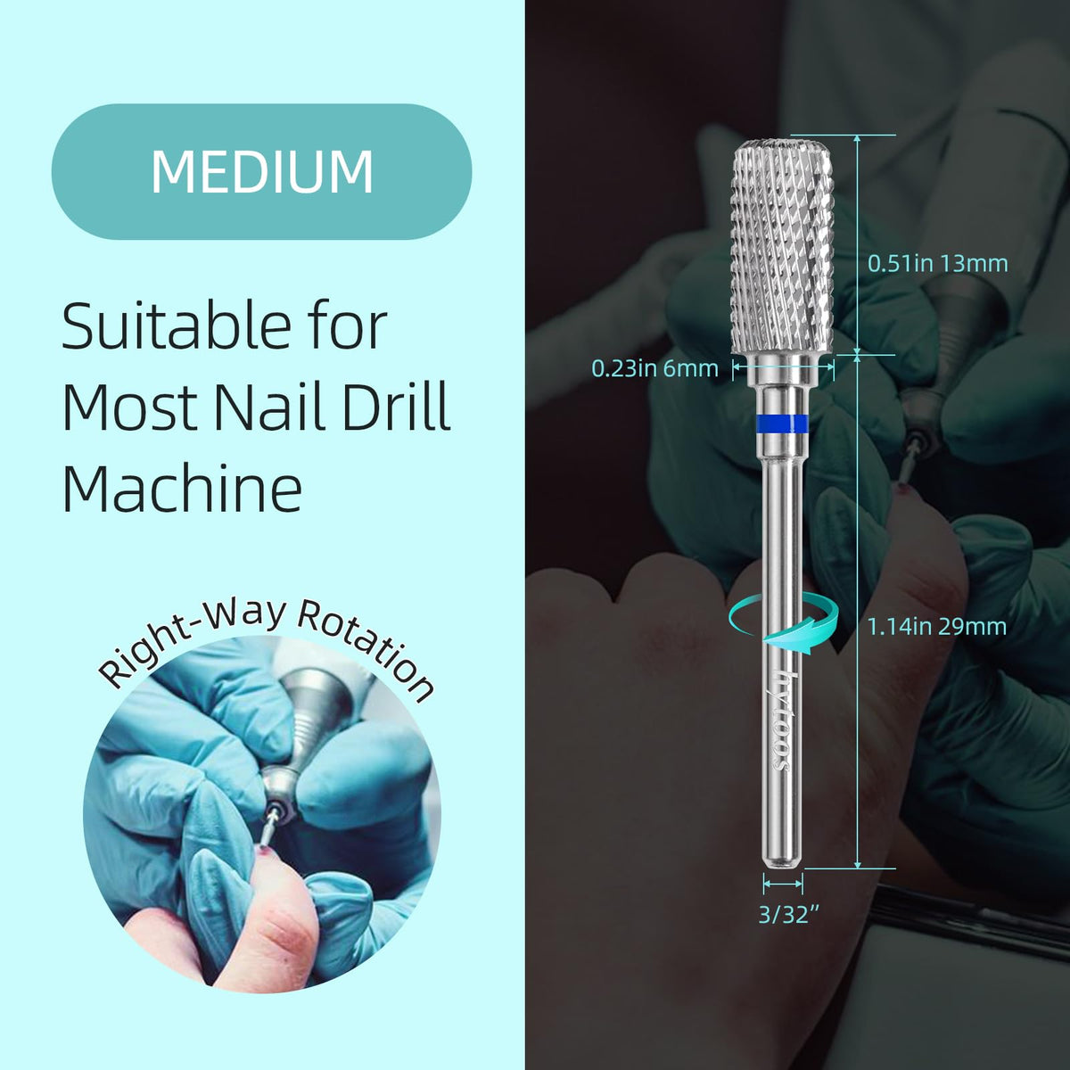 HYTOOS 3/32 shank nail bit compatible with many professional drills.
