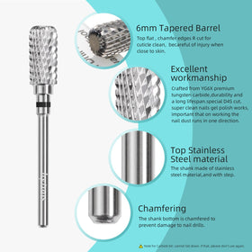 Hytoos 13mm barrel nail bit designed for precise shaping and gel removal