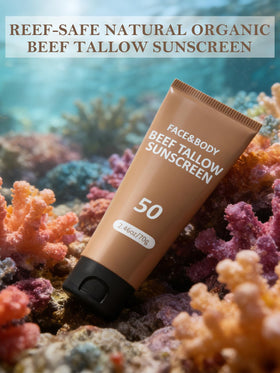 HZENPPOR Beef Tallow Sunscreen texture close-up showing rich absorption.