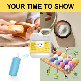 Hznxolrc Polysorbate 20 cosmetic-grade packaging emphasizes purity for DIY projects.
