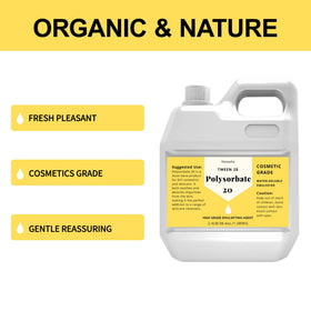 Hznxolrc Polysorbate 20 ingredients label shows pure cosmetic-grade quality.