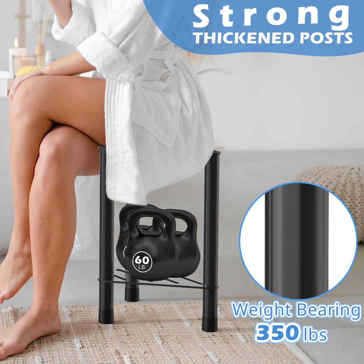 HzTinT stool for shaving legs in the shower with convenient foot rest