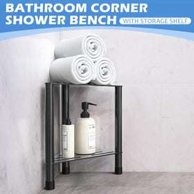 HzTinT stainless steel shower bench resists rust in humid bathrooms