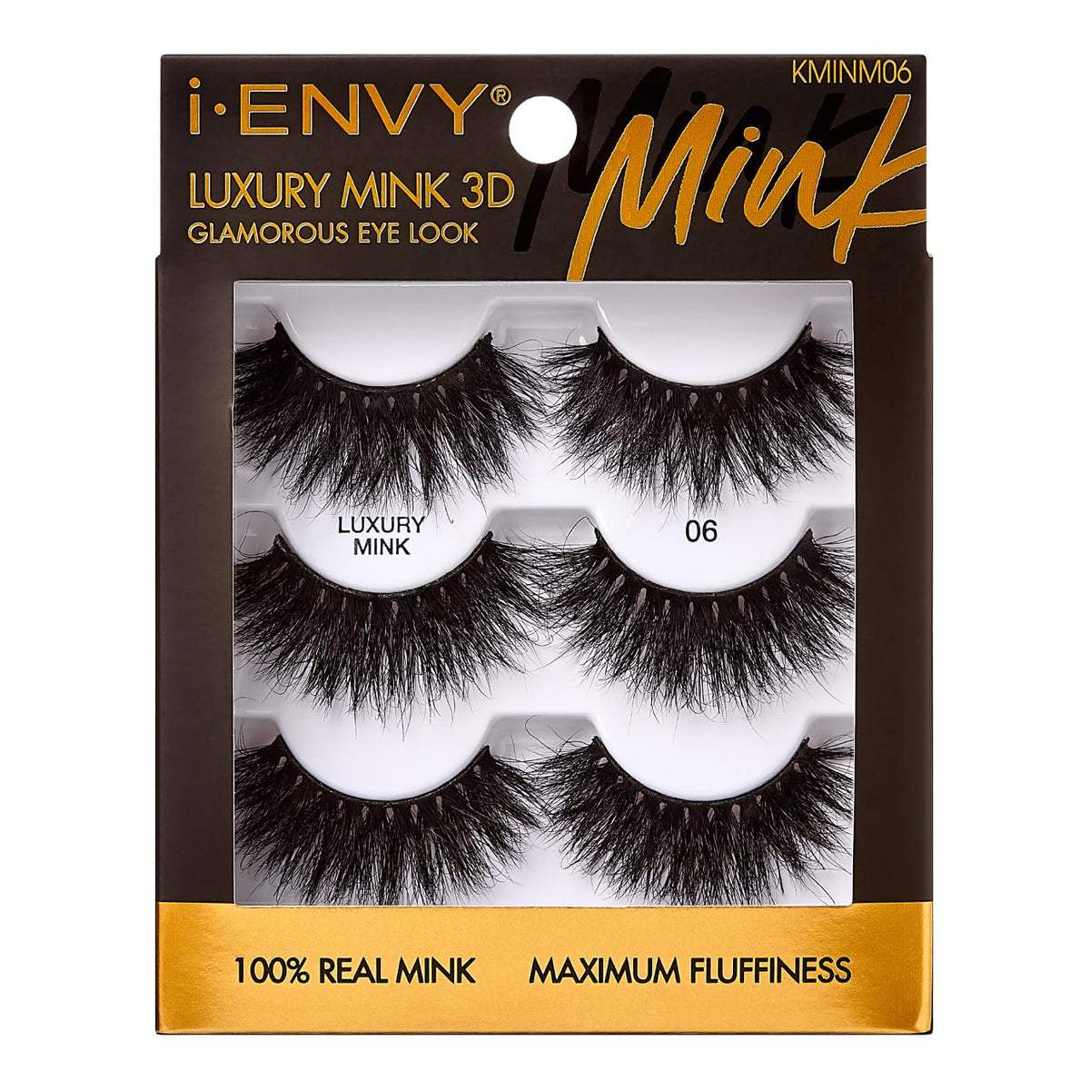 i-ENVY mink 3D lashes value pack three-pairs for versatile daily wear.