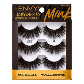 i-ENVY mink 3D lashes value pack three-pairs for versatile daily wear.