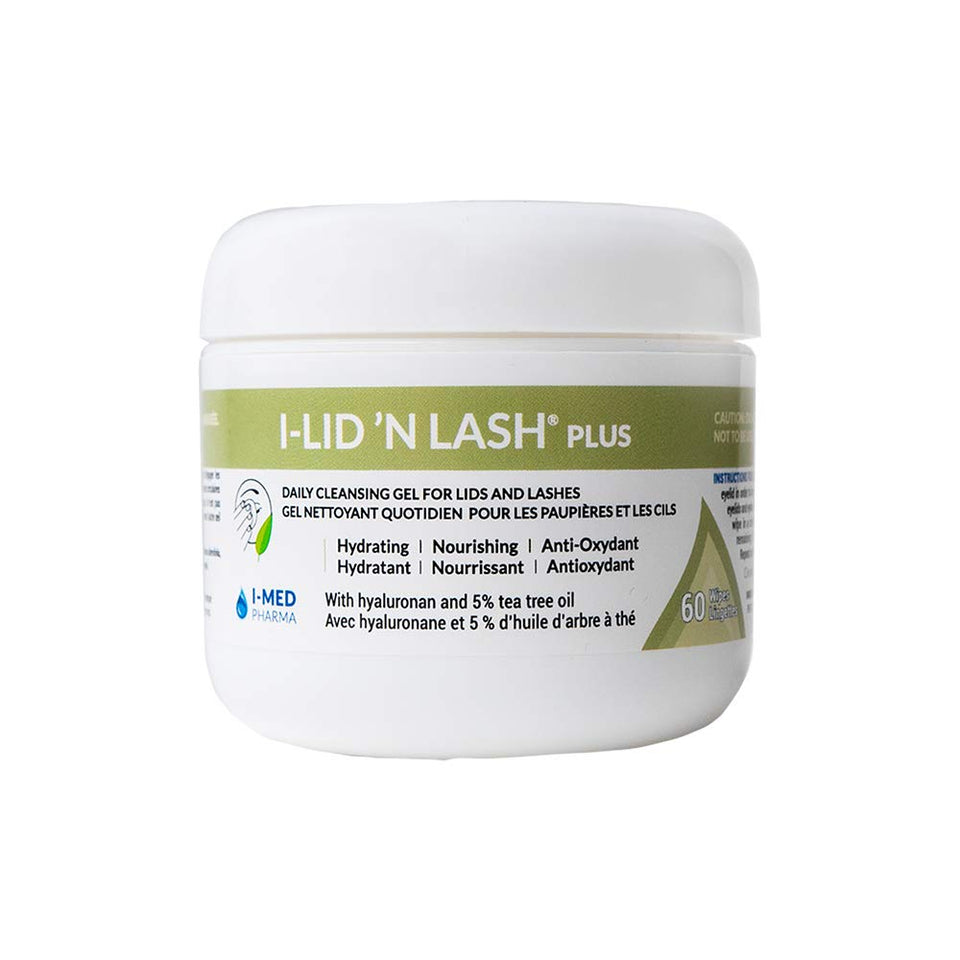 I-Med Pharma I-Lid 'N Lash Plus cleansing wipes for daily lid and lash hygiene and hydration