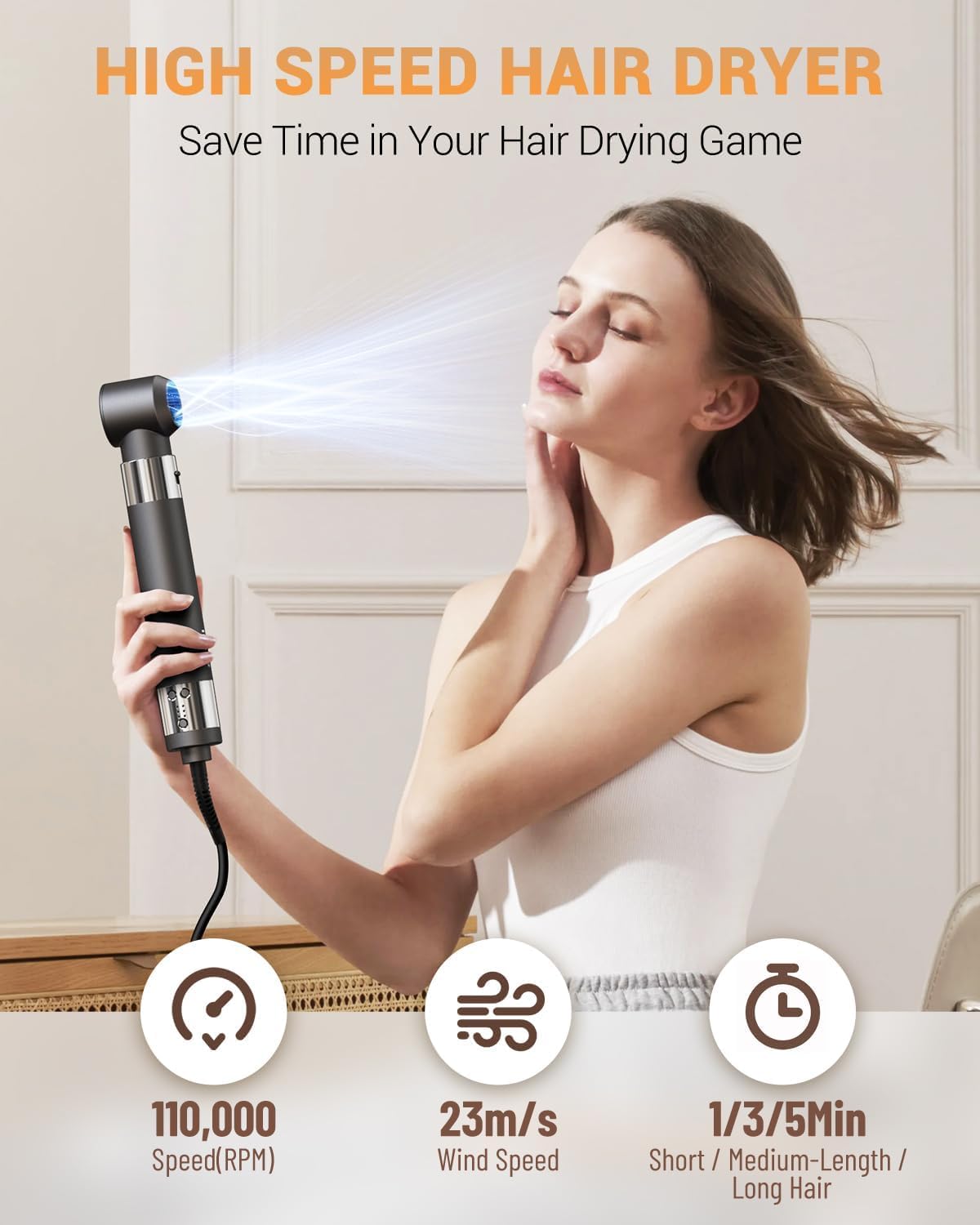 IBAYS ergonomic handle and long cord for comfort