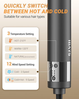 IBAYS hair dryer brush with high speed motor for fast drying