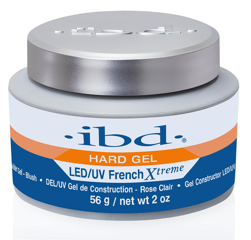 IBD Blush French Xtreme Builder Gel bottle for long-lasting, chip-resistant French manicures.