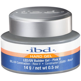IBD Pink V LED/UV gel bottle in vibrant pink shade for salon use.