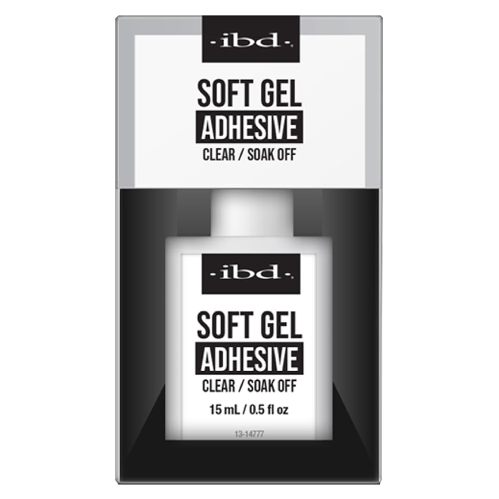 IBD Soft Gel Nail Adhesive bottle-dispense for precise control and lasting bond.