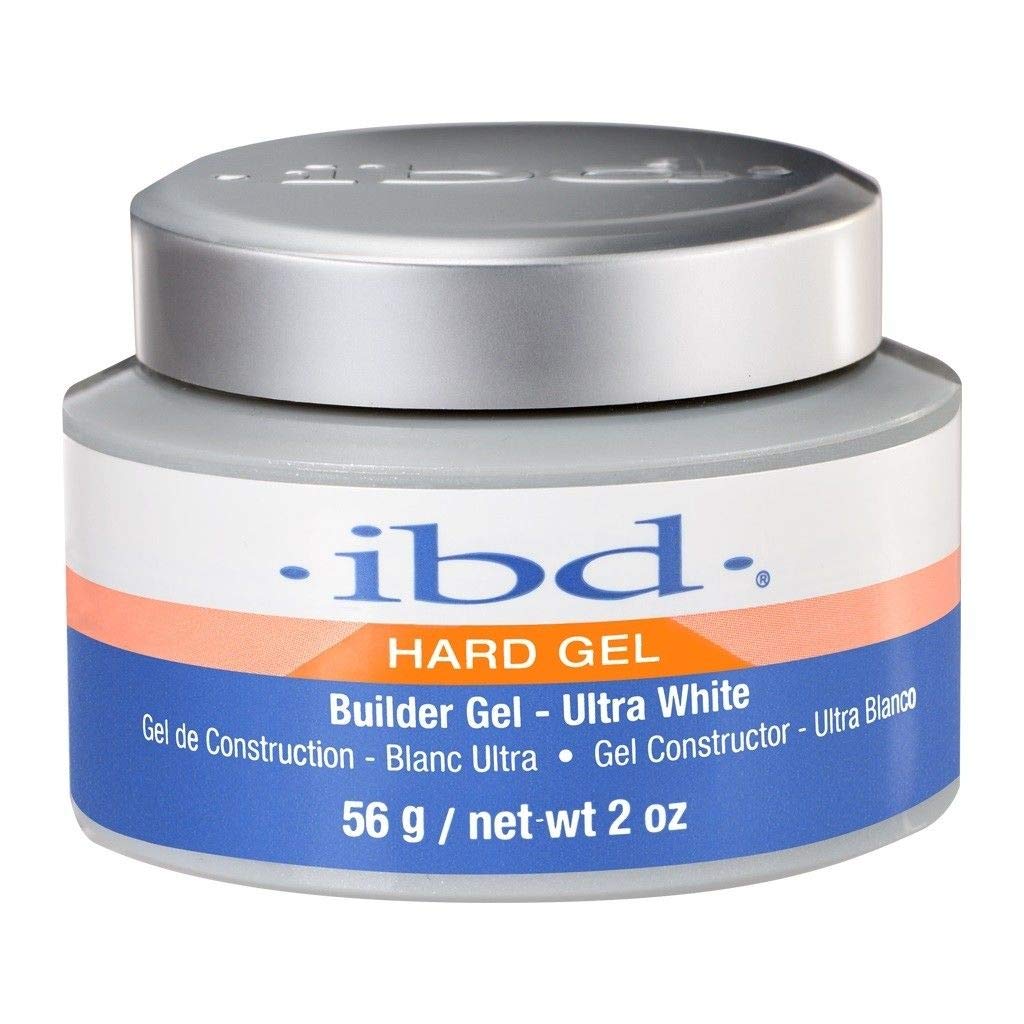 IBD UV Hard Gel Builder Gel Ultra White for natural-looking nails and tip overlays