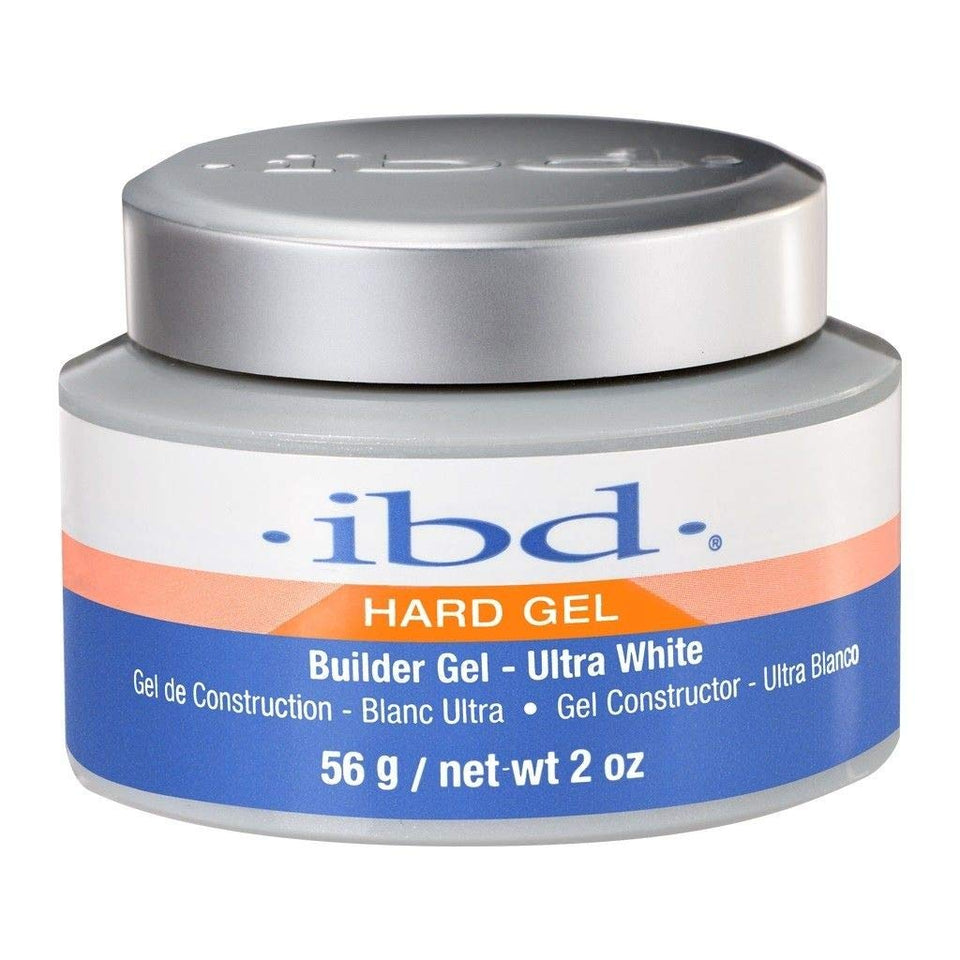 IBD UV Hard Gel Builder Gel Ultra White for natural-looking nails and tip overlays