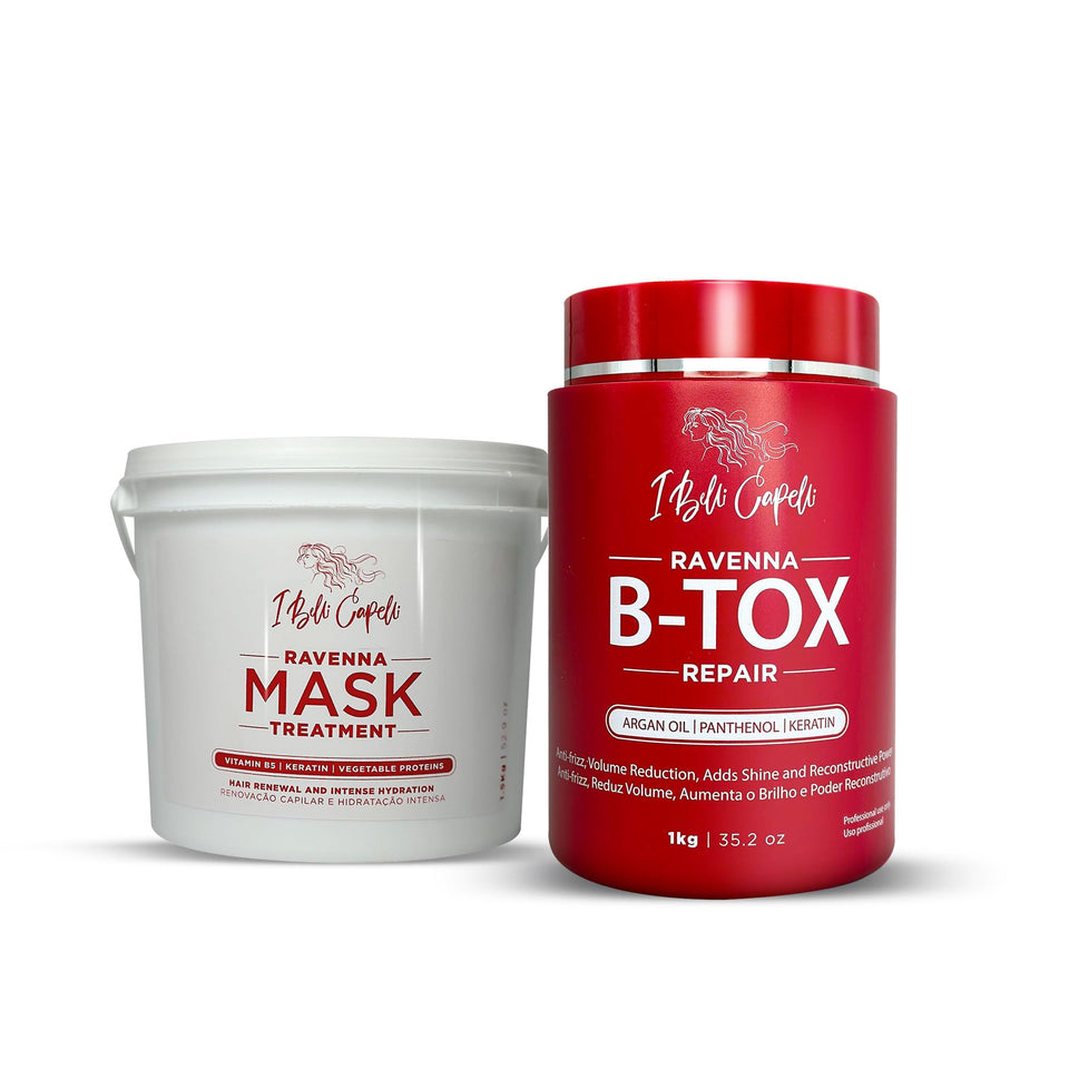 I Belli Capelli Ravenna B-tox Repair Kit front packaging for at-home professional results.
