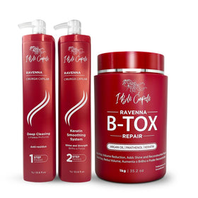 I Belli Capelli Ravenna Pro Keratin B-Tox kit box for complete hair treatment