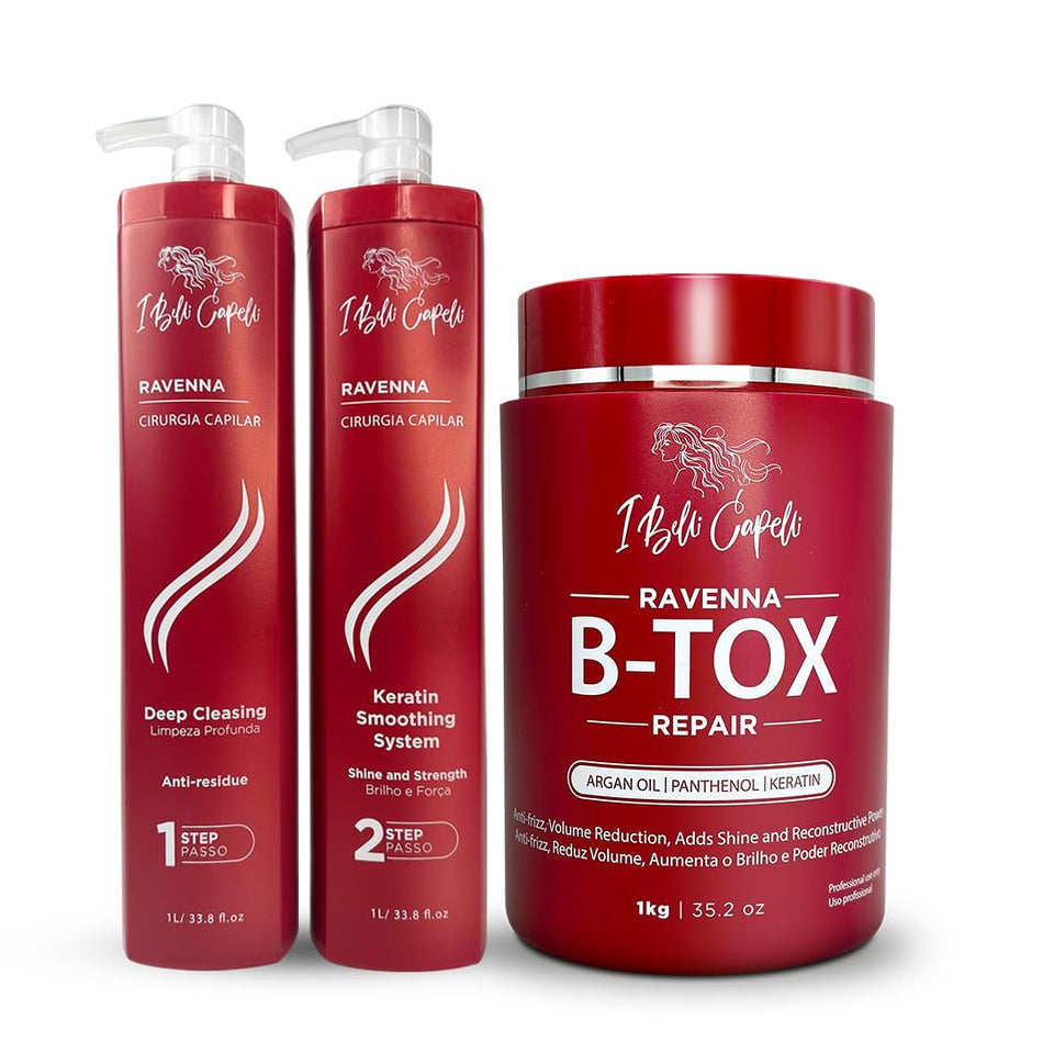 I Belli Capelli Ravenna Pro Keratin B-Tox kit box for complete hair treatment