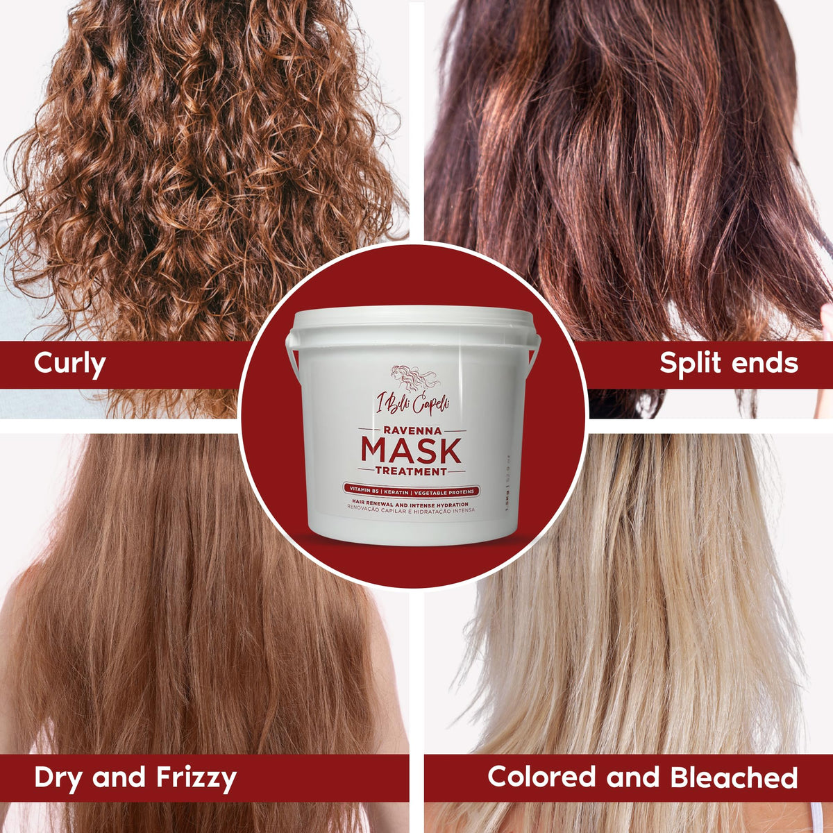 I Belli Capelli Ravenna universal formula suits all hair types for hydrated texture.