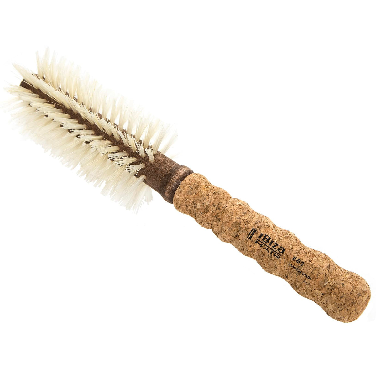 Ibiza Hair Boar Bristle Round Brush B3-55mm delivers shiny, face-framing waves for color-treated hair.