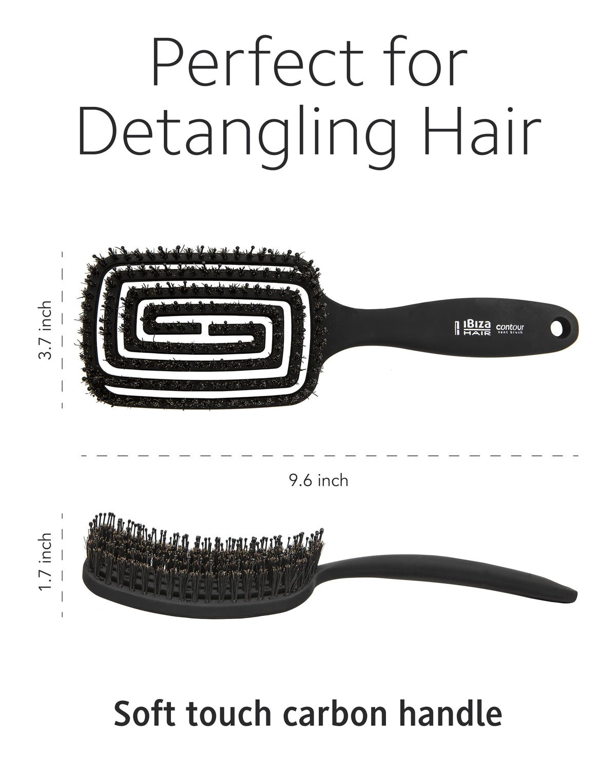 Ibiza Hair Contour Vent Brush use with blow dryer to create natural texture