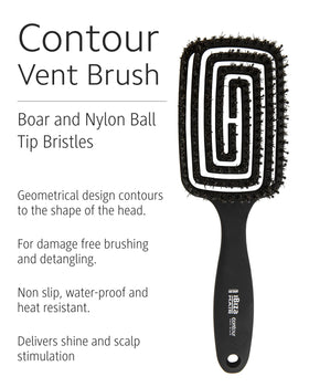 Ibiza Hair Contour Vent Brush nylon ball-tip bristles stimulate scalp